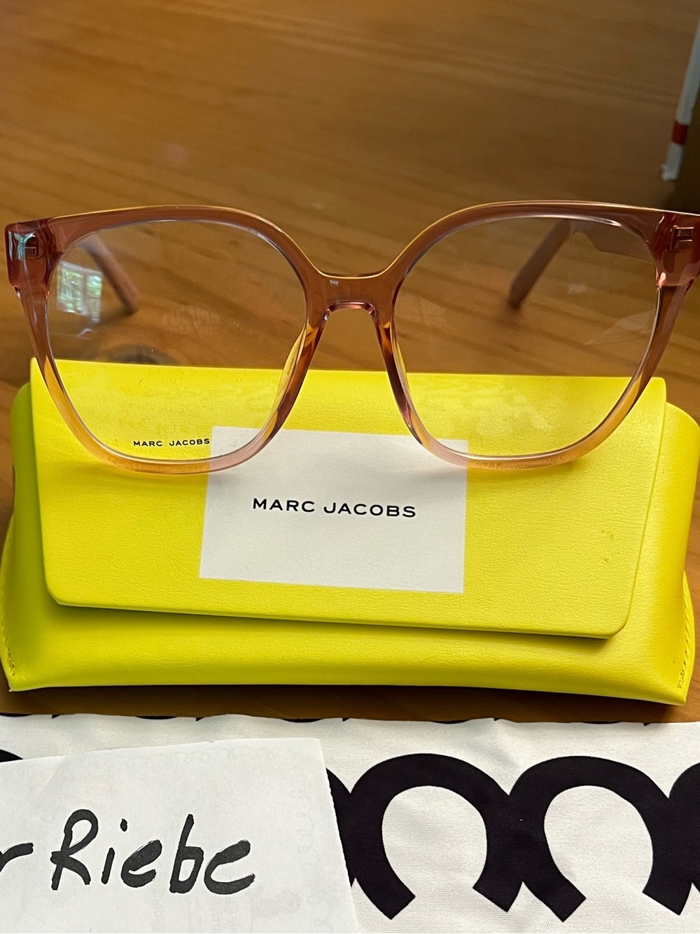 Marc Jacobs Women's Pink Translucent Square Glasses